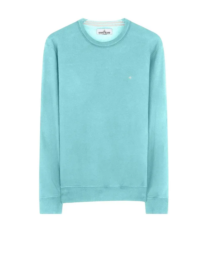 Stone Island Sweatshirts 60820 Crewneck Sweatshirt In Aqua 8211 Mens