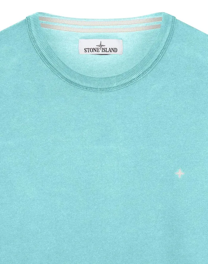 Stone Island Sweatshirts 60820 Crewneck Sweatshirt In Aqua 8211 Mens