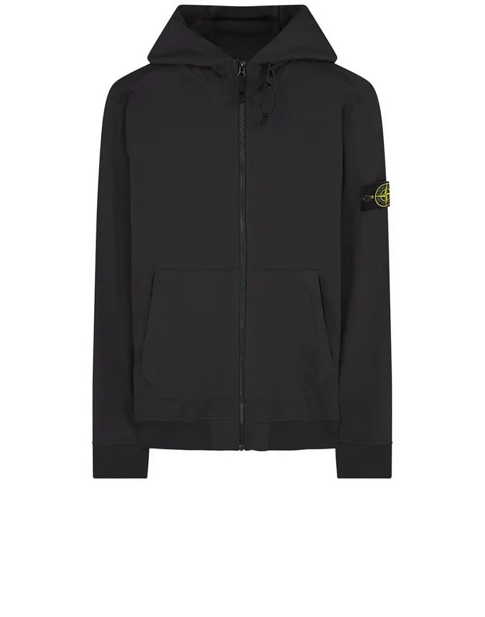 Stone Island Sweatshirts 61150 Hooded Full Zip Sweatshirt In Black 8211 Mens
