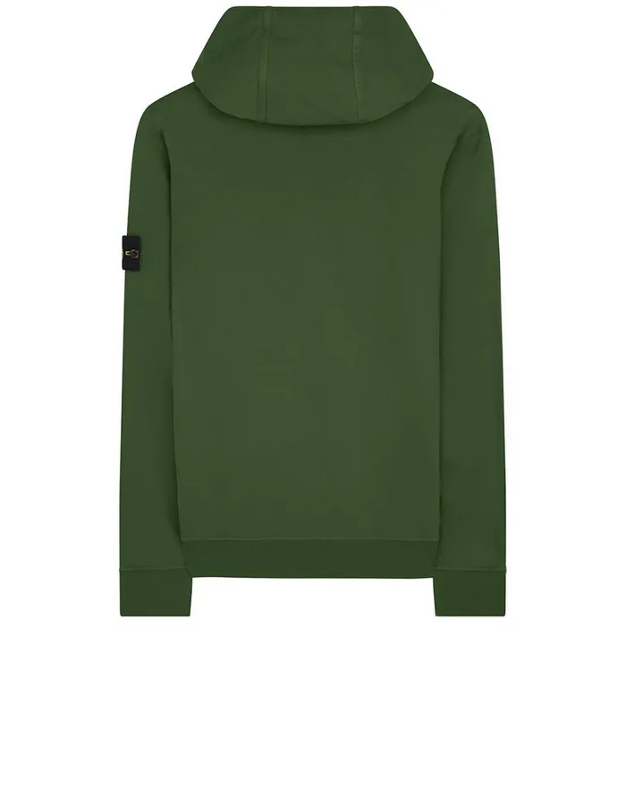Stone Island Sweatshirts 61150 Hooded Full Zip Sweatshirt In Dark Forest 8211 Mens