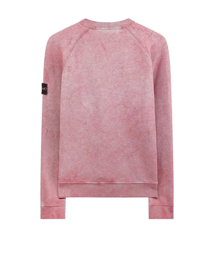 Stone Island Sweatshirts 62290 Dust Colour Treatment Crewneck Sweatshirt In Fuchsia 8211 Mens