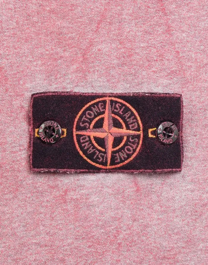 Stone Island Sweatshirts 62290 Dust Colour Treatment Crewneck Sweatshirt In Fuchsia 8211 Mens
