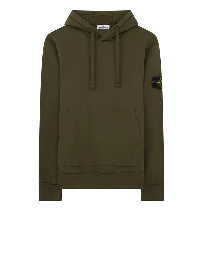 Stone Island Sweatshirts 64120 Hooded Sweatshirt In Dark Forest 8211 Mens