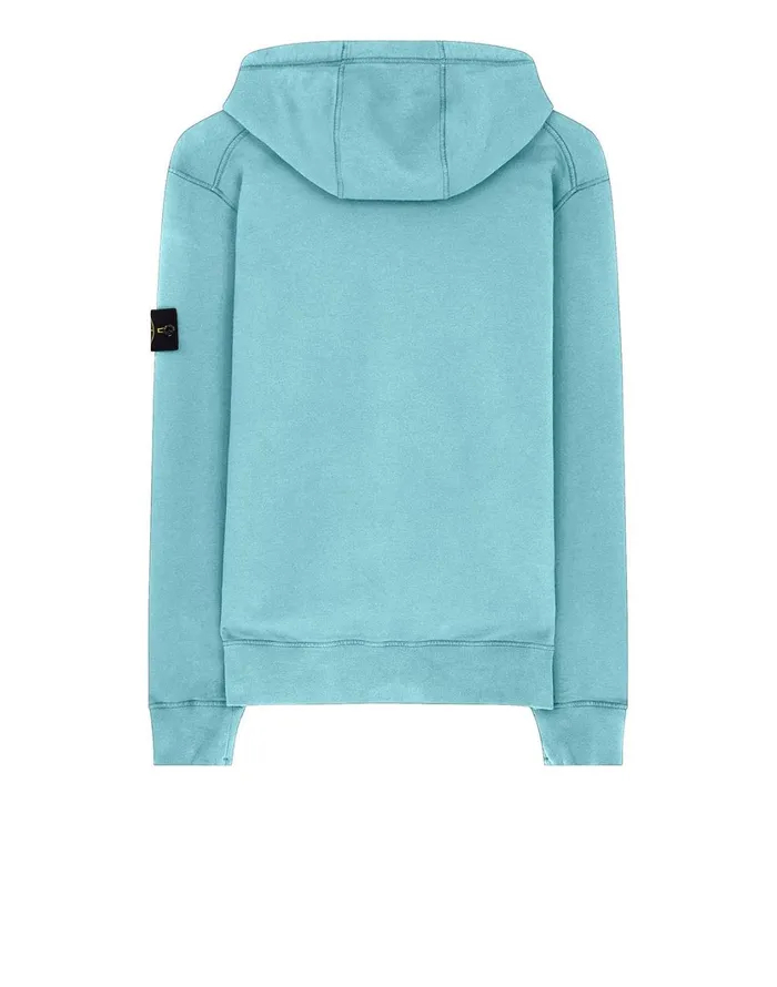 Stone Island Sweatshirts 64220 Hooded Full Zip Sweatshirt In Aqua 8211 Mens