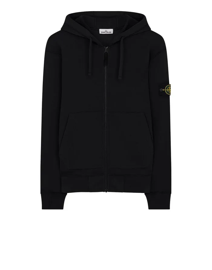 Stone Island Sweatshirts 64220 Hooded Full Zip Sweatshirt In Black 8211 Mens