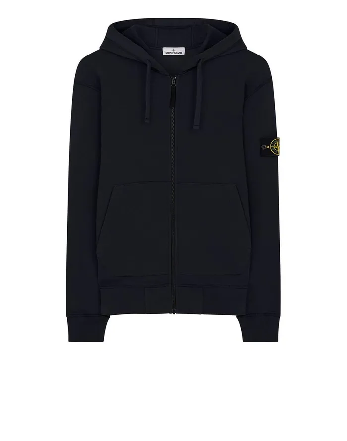 Stone Island Sweatshirts 64220 Hooded Full Zip Sweatshirt In Navy 8211 Mens
