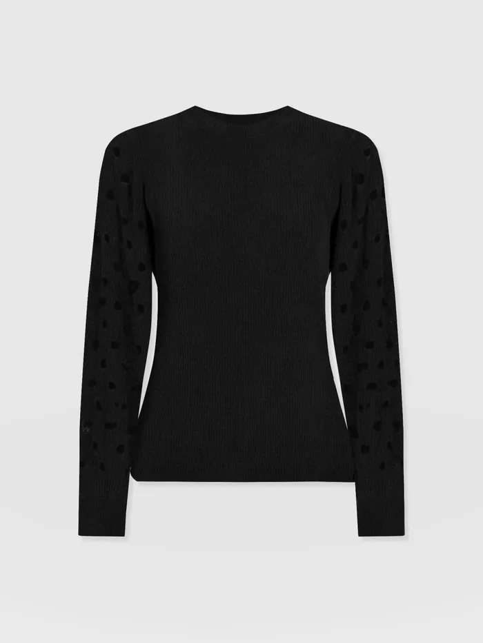 Suki Lace Hole Knit 8211 Black Black Women Saint And Sofia Knitwear