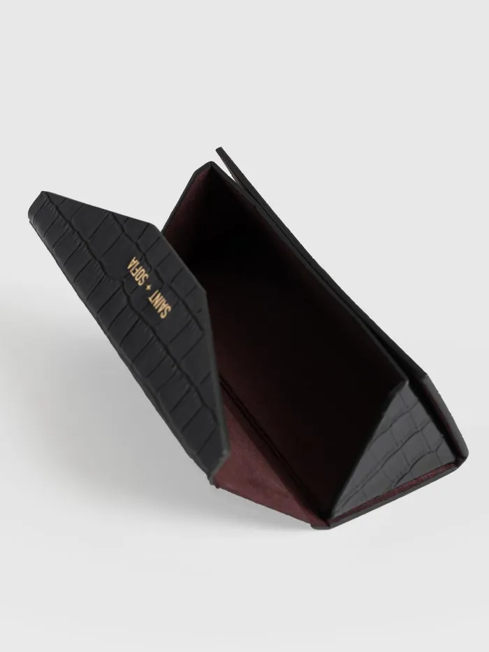 Sunglasses Case 8211 Black Croc Black Croc Women Saint And Sofia Leather