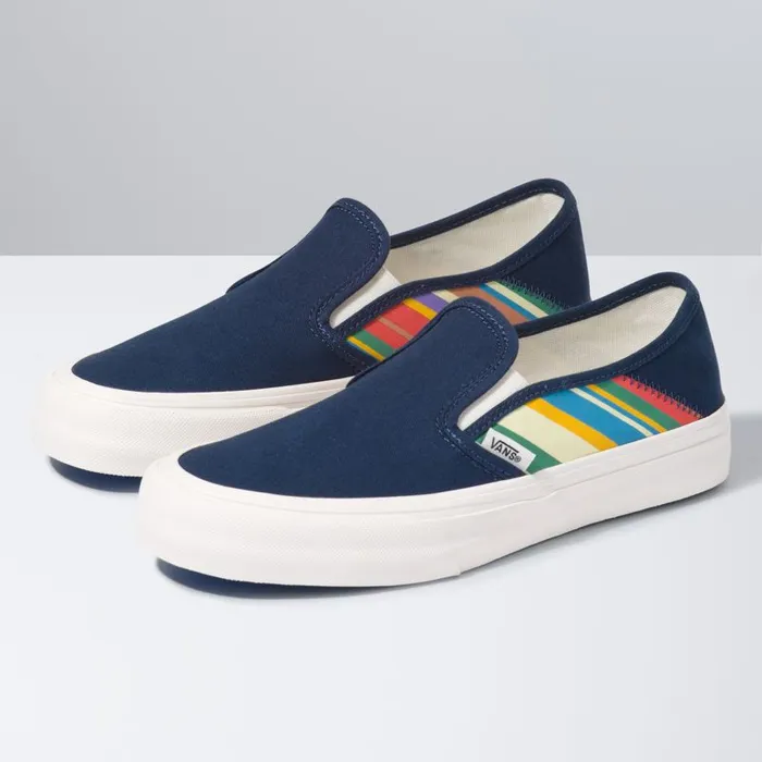 Surf Vibes MenWomen Vans Retro Stripes SlipOn SF Dress Blues