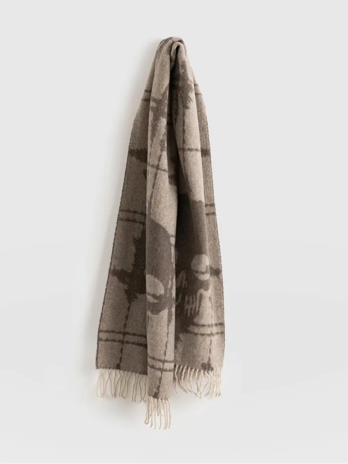 Sutton Skull Scarf 8211 Beige Beige Women Saint And Sofia Scarves and Hats