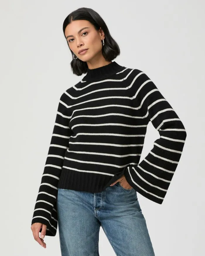 Sweaters and Sweatshirts Women PAIGE Laurel Sweater 8211 Black Multi Cashmere