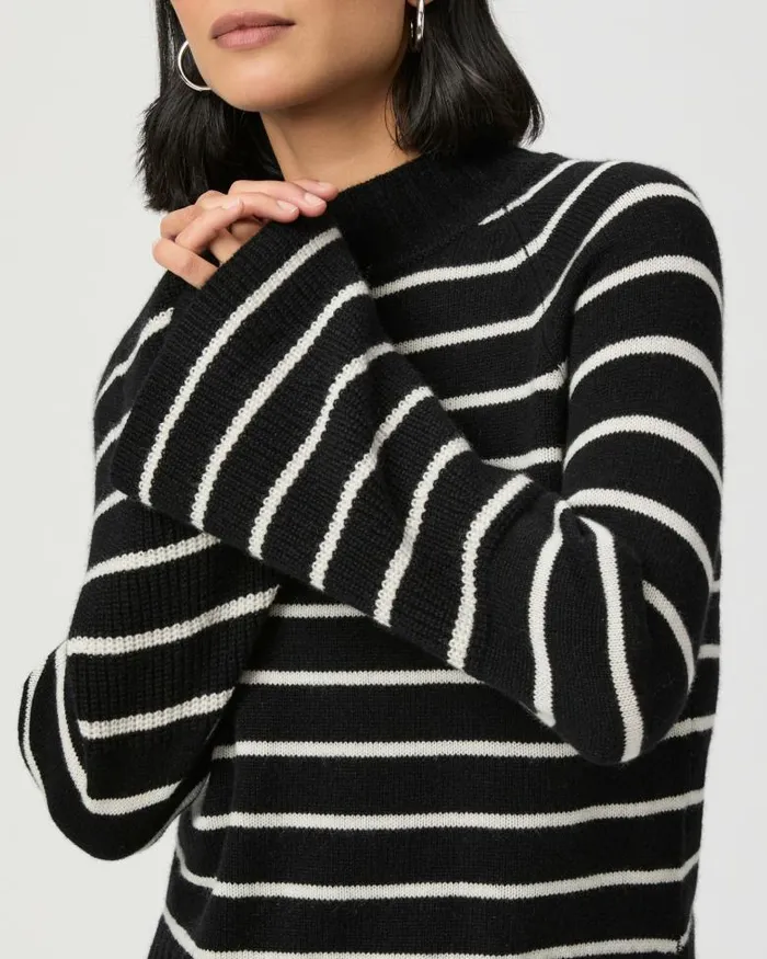 Sweaters and Sweatshirts Women PAIGE Laurel Sweater 8211 Black Multi Cashmere