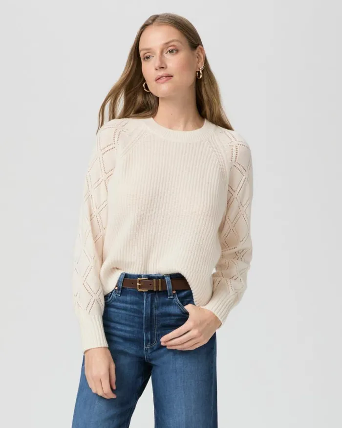 Sweaters and Sweatshirts Women PAIGE Monserrat Sweater 8211 Ivory Cashmere