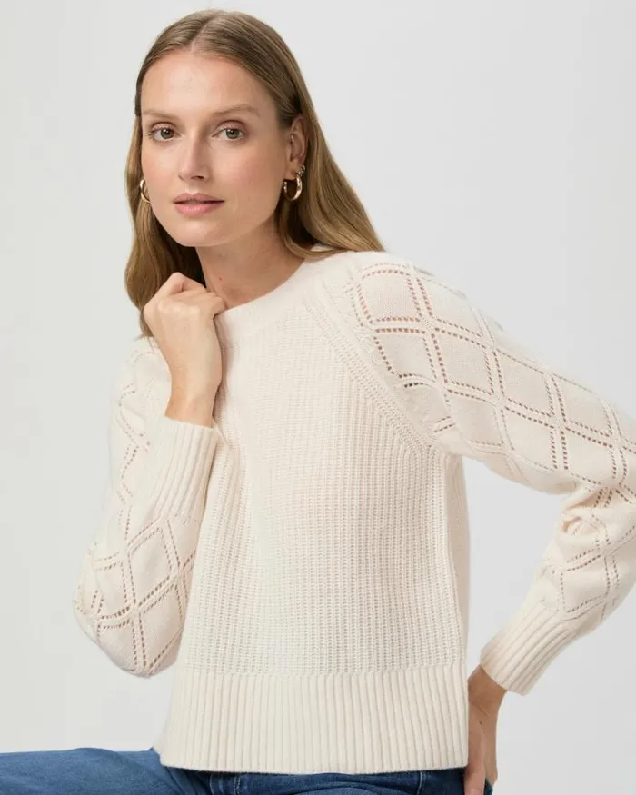 Sweaters and Sweatshirts Women PAIGE Monserrat Sweater 8211 Ivory Cashmere