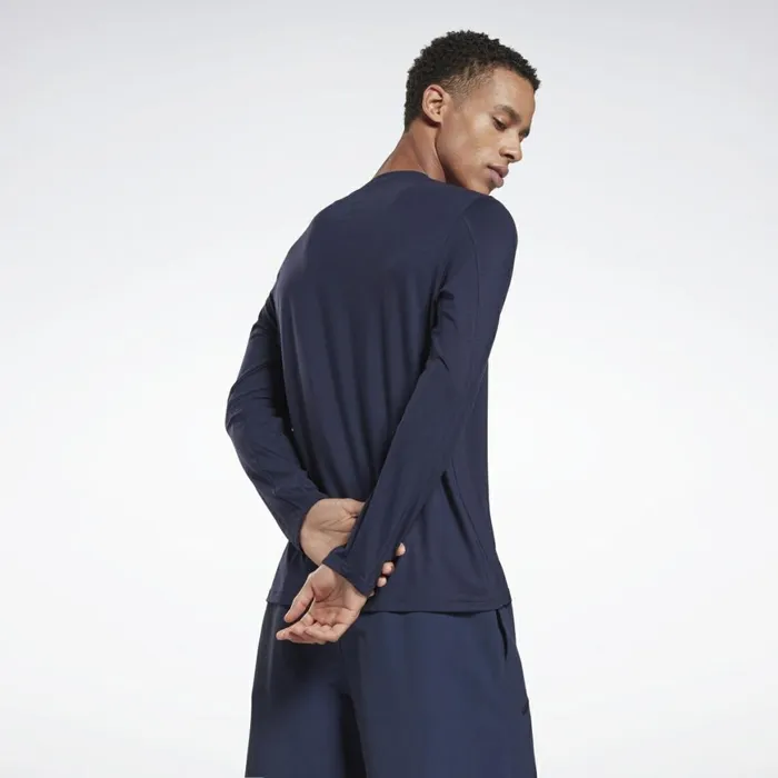 TShirts and Graphic Tees Mens Reebok ActivchillDreamBlend Long Sleeve Shirt Vector Navy