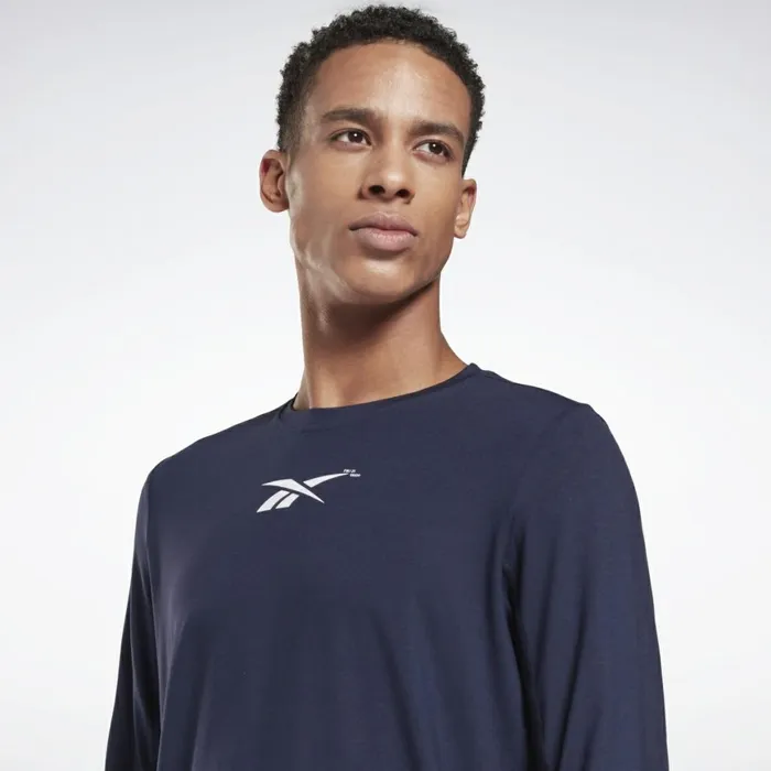 TShirts and Graphic Tees Mens Reebok ActivchillDreamBlend Long Sleeve Shirt Vector Navy