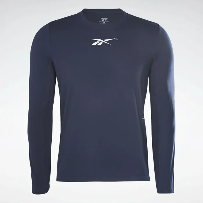 TShirts and Graphic Tees Mens Reebok ActivchillDreamBlend Long Sleeve Shirt Vector Navy