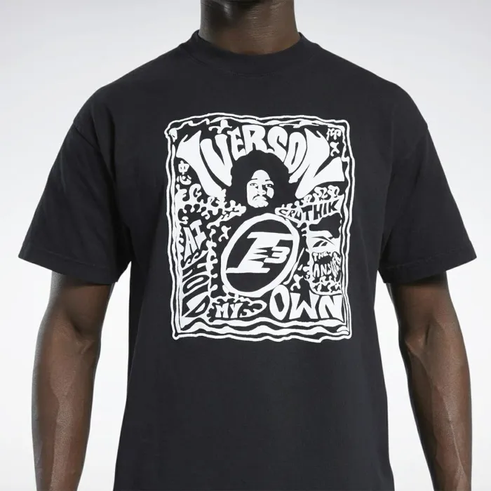 TShirts and Graphic Tees Mens Reebok Allen Iverson Hold My Own Graffiti Crew Multi