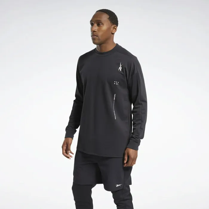 TShirts and Graphic Tees Mens Reebok Edgeworks Long Sleeve Tee Black