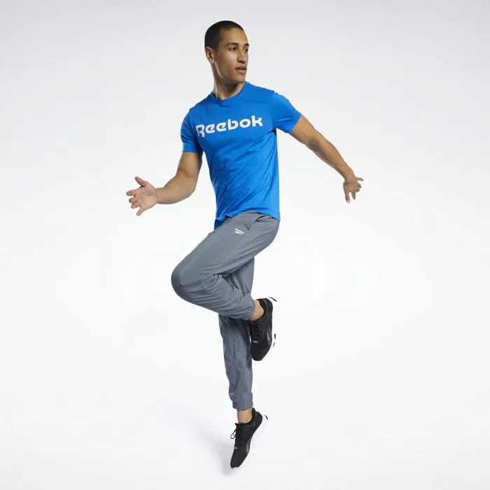 TShirts and Graphic Tees Mens Reebok Graphic Series Linear Logo Tee Blue Sport