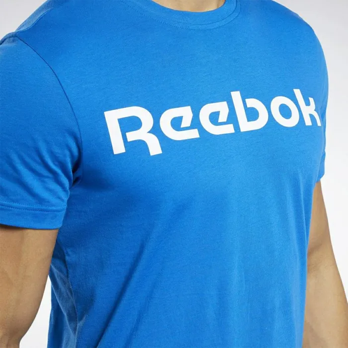 TShirts and Graphic Tees Mens Reebok Graphic Series Linear Logo Tee Blue Sport