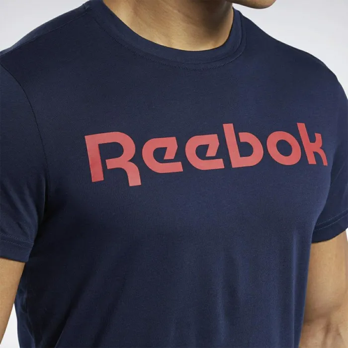 TShirts and Graphic Tees Mens Reebok Graphic Series Linear Logo Tee Faux Indigo