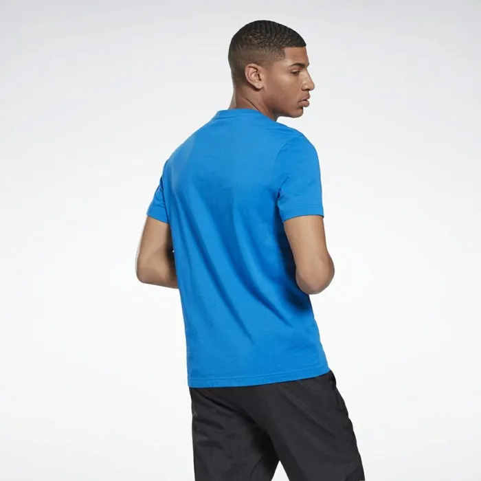 TShirts and Graphic Tees Mens Reebok Graphic Series Stacked Tee Blue Sport