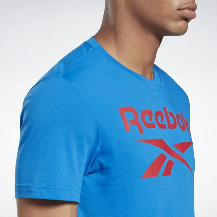TShirts and Graphic Tees Mens Reebok Graphic Series Stacked Tee Blue Sport