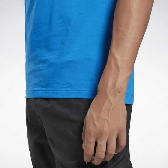 TShirts and Graphic Tees Mens Reebok Graphic Series Stacked Tee Blue Sport