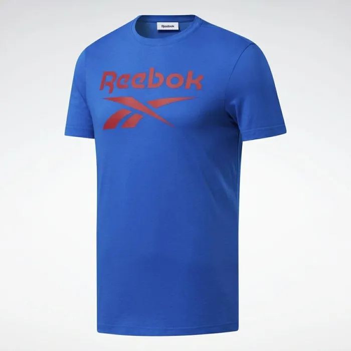 TShirts and Graphic Tees Mens Reebok Graphic Series Stacked Tee Blue Sport