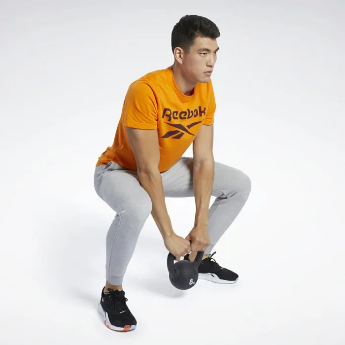TShirts and Graphic Tees Mens Reebok Graphic Series Stacked Tee High Vis Orange