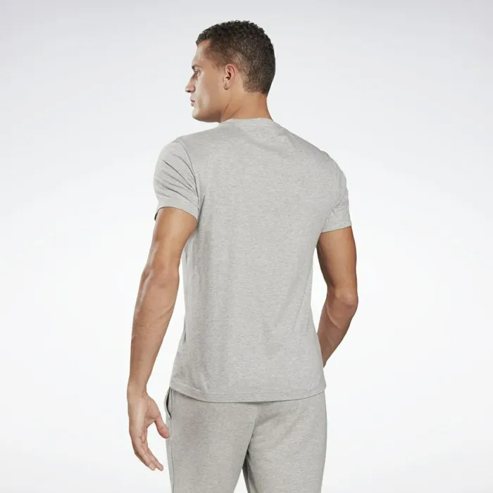TShirts and Graphic Tees Mens Reebok Graphic Series Stacked Tee Medium Grey Heather Vector Navy