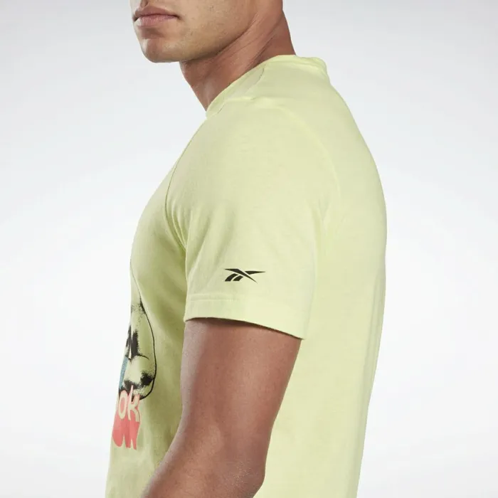 TShirts and Graphic Tees Mens Reebok Gritty Kitty TShirt Semi Energy Glow