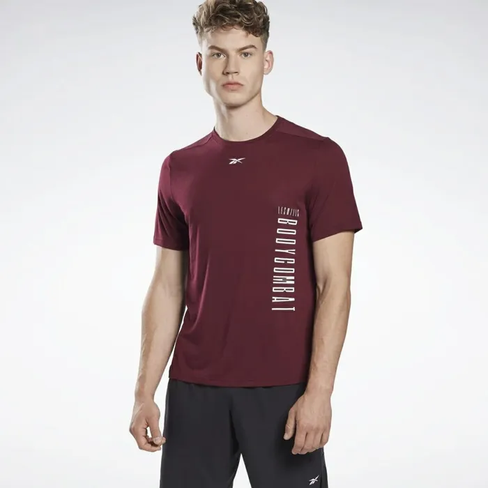 TShirts and Graphic Tees Mens Reebok LES MILLS BODYCOMBAT Supremium Tee Maroon