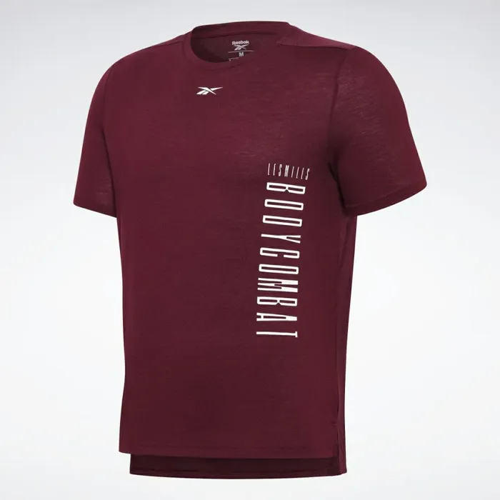 TShirts and Graphic Tees Mens Reebok LES MILLS BODYCOMBAT Supremium Tee Maroon