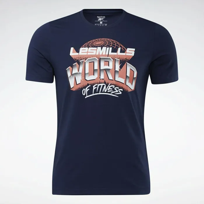 TShirts and Graphic Tees Mens Reebok Les Mills Cotton TShirt Vector Navy