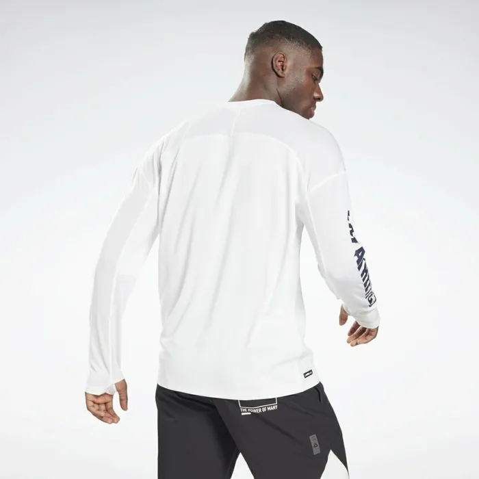 TShirts and Graphic Tees Mens Reebok Les Mills Long Sleeve TShirt White