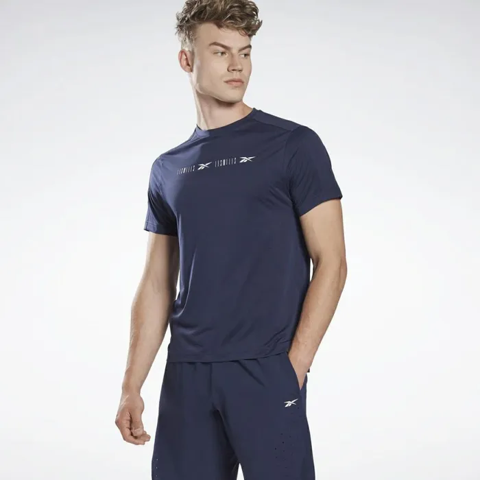 TShirts and Graphic Tees Mens Reebok LES MILLS Perforated Tee Vector Navy