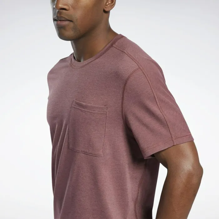 TShirts and Graphic Tees Mens Reebok Les Mills Pocket TShirt Rich Red Melr