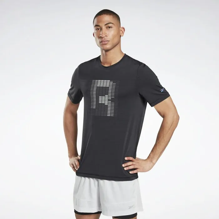 TShirts and Graphic Tees Mens Reebok Run ACTIVCHILL Graphic Tee Black