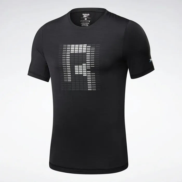 TShirts and Graphic Tees Mens Reebok Run ACTIVCHILL Graphic Tee Black