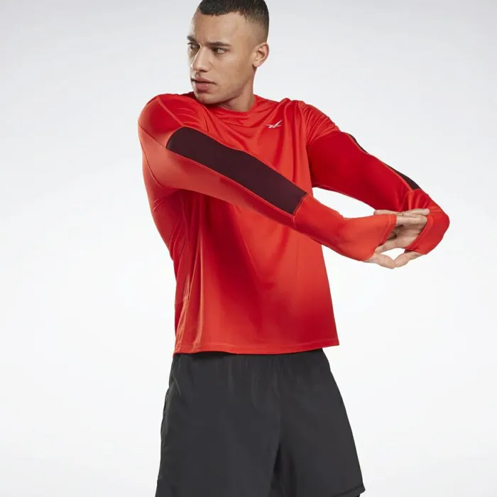 TShirts and Graphic Tees Mens Reebok Running Essentials Long Sleeve Shirt Instinct Red TShirts and Graphic Tees Mens Reebok Running Essentials Long Sleeve Shirt Instinct Red