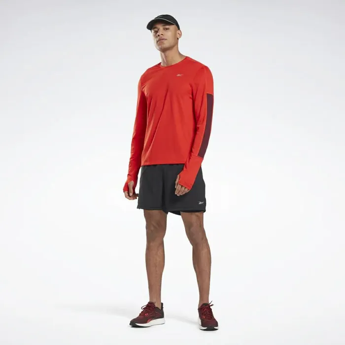 TShirts and Graphic Tees Mens Reebok Running Essentials Long Sleeve Shirt Instinct Red