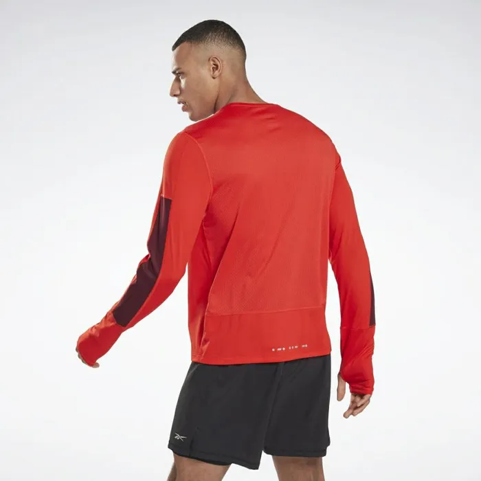 TShirts and Graphic Tees Mens Reebok Running Essentials Long Sleeve Shirt Instinct Red