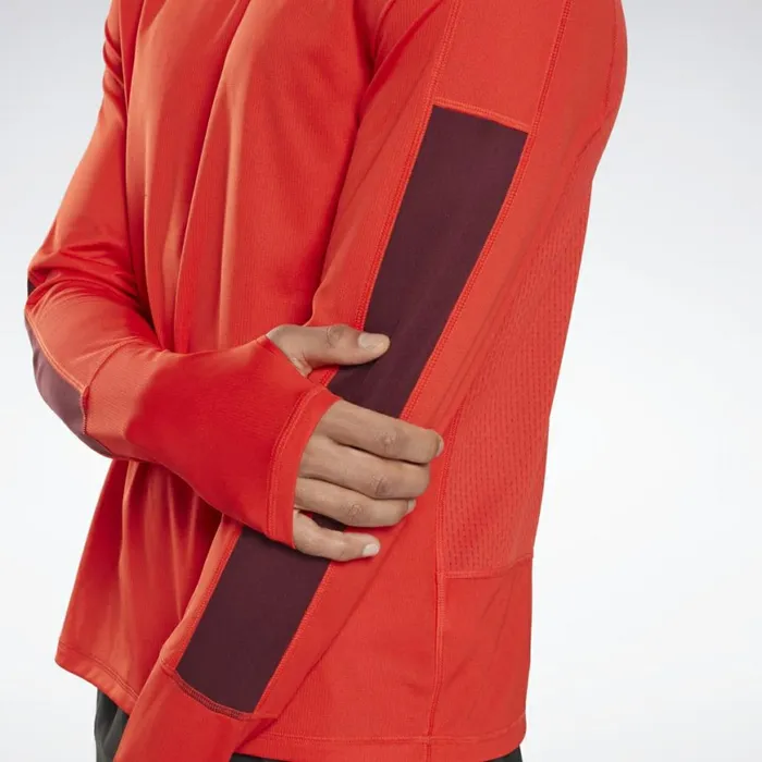 TShirts and Graphic Tees Mens Reebok Running Essentials Long Sleeve Shirt Instinct Red
