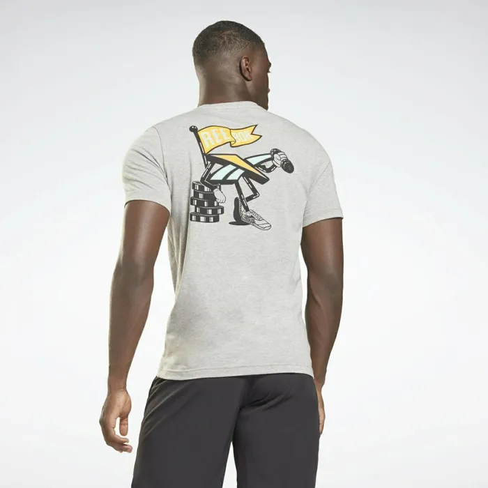 TShirts and Graphic Tees Mens Reebok Seasonal Graphic TShirt Medium Grey Heather