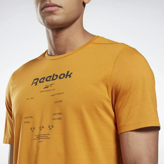 TShirts and Graphic Tees Mens Reebok Speedwick Graphic Move TShirt Radiant Ochre