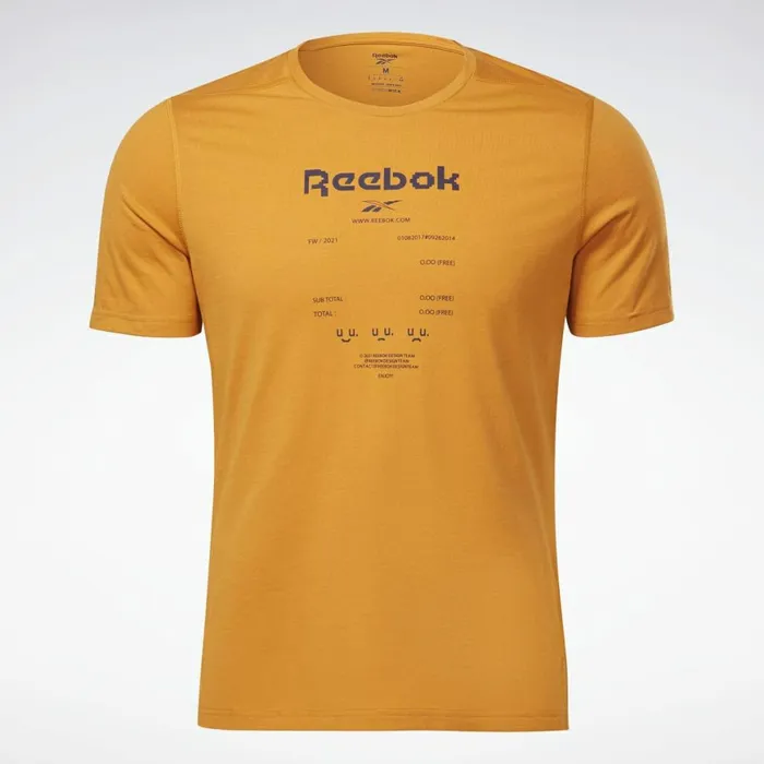 TShirts and Graphic Tees Mens Reebok Speedwick Graphic Move TShirt Radiant Ochre