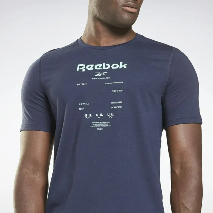 TShirts and Graphic Tees Mens Reebok Speedwick Graphic Move TShirt Vector Navy