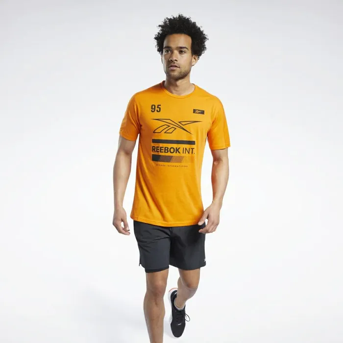 TShirts and Graphic Tees Mens Reebok Speedwick Graphic Move Tee High Vis Orange TShirts and Graphic Tees Mens Reebok Speedwick Graphic Move Tee High Vis Orange